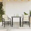 Image de vidaXL Ensemble de Bistro avec Coussins 3 pcs, Table et Chaises de Jardin, Ensemble de Meubles d'Extérieur Balcon, Moderne, 3212089