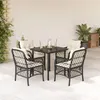 Image de vidaXL Ensemble à Manger de Jardin avec Coussins 5 pcs, Table et Chaises de Patio, Meubles d'Extérieur Terrasse, Moderne, 3212090