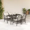 Image de vidaXL Ensemble à Manger de Jardin avec Coussins 5 pcs, Table et Chaises de Patio, Meubles d'Extérieur Terrasse, Moderne, 3212091