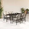 Image de vidaXL Ensemble à Manger de Jardin avec Coussins 5 pcs, Table et Chaises de Patio, Meubles d'Extérieur Terrasse, Moderne, 3212092