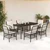 Image de vidaXL Ensemble à Manger de Jardin avec Coussins 7 pcs, Table et Chaises de Patio, Meubles d'Extérieur Terrasse, Moderne, 3212093
