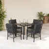 Image de vidaXL Ensemble à Manger de Jardin avec Coussins 5 pcs, Table et Chaises de Patio, Meubles d'Extérieur Terrasse, Moderne, 3212104