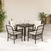 Image de vidaXL Ensemble à Manger de Jardin avec Coussins 5 pcs, Table et Chaises de Patio, Meubles d'Extérieur Terrasse, Moderne, 3212118