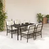 Image de vidaXL Ensemble à Manger de Jardin avec Coussins 5 pcs, Table et Chaises de Patio, Meubles d'Extérieur Terrasse, Moderne, 3212119