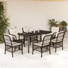 Image de vidaXL Ensemble à Manger de Jardin avec Coussins 7 pcs, Table et Chaises de Patio, Meubles d'Extérieur Terrasse, Moderne, 3212121