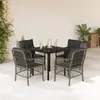 Image de vidaXL Ensemble à Manger de Jardin avec Coussins 5 pcs, Table et Chaises de Patio, Meubles d'Extérieur Terrasse, Moderne, 3212132