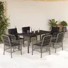 Image de vidaXL Ensemble à Manger de Jardin avec Coussins 7 pcs, Table et Chaises de Patio, Meubles d'Extérieur Terrasse, Moderne, 3212135