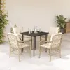 Image de vidaXL Ensemble à Manger de Jardin avec Coussins 5 pcs, Table et Chaises de Patio, Meubles d'Extérieur Terrasse, Moderne, 3212139