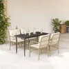 Image de vidaXL Ensemble à Manger de Jardin avec Coussins 5 pcs, Table et Chaises de Patio, Meubles d'Extérieur Terrasse, Moderne, 3212140