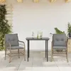 Image de vidaXL Ensemble de bistro 3 pcs coussins mélange beige résine tressée 3212152