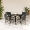 Image de vidaXL 5-delige Tuinset met kussens poly rattan lichtgrijs3212174