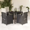 Image de vidaXL 5-delige Tuinset met kussens poly rattan zwart3212195