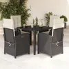 Image de vidaXL 5-delige Tuinset met kussens poly rattan zwart3212196