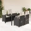 Image de vidaXL Ensemble à Manger de Jardin avec Coussins 5 pcs, Table et Chaises avec Dossier Réglable, Meubles d'Extérieur Patio 3212197