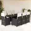 Image de vidaXL Ensemble à Manger de Jardin avec Coussins 9 pcs, Table et Chaises avec Dossier Réglable, Meubles d'Extérieur Patio 3212202