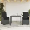 Image de vidaXL 3-delige Tuinset met kussens poly rattan zwart3212203