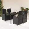Image de vidaXL Ensemble à Manger de Jardin avec Coussins 5 pcs, Table et Chaises avec Dossier Réglable, Meubles d'Extérieur Patio 3212206