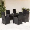 Image de vidaXL Ensemble à Manger de Jardin avec Coussins 7 pcs, Table et Chaises avec Dossier Réglable, Meubles d'Extérieur Patio 3212207