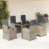 Image de vidaXL Ensemble à Manger de Jardin avec Coussins 7 pcs, Table et Chaises avec Dossier Réglable, Meubles d'Extérieur Patio 3212217