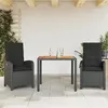 Image de vidaXL Ensemble à Manger de Jardin avec Coussins 3 pcs, Table et Chaises avec Dossier Réglable, Meubles d'Extérieur Patio 3212230