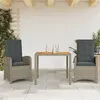 Image de vidaXL 3-delige Tuinset met kussens poly rattan grijs3212239