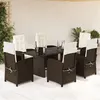 Image de vidaXL Ensemble à Manger de Jardin avec Coussins 7 pcs, Table et Chaises avec Dossier Réglable, Meubles d'Extérieur Patio 3212254