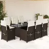 Image de vidaXL Ensemble à Manger de Jardin avec Coussins 9 pcs, Table et Chaises avec Dossier Réglable, Meubles d'Extérieur Patio 3212256
