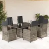 Image de vidaXL Ensemble à Manger de Jardin avec Coussins 7 pcs, Table et Chaises avec Dossier Réglable, Meubles d'Extérieur Patio 3212257