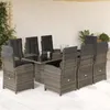 Image de vidaXL Ensemble à Manger de Jardin avec Coussins 9 pcs, Table et Chaises avec Dossier Réglable, Meubles d'Extérieur Patio 3212259
