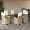 Image de vidaXL Ensemble à Manger de Jardin avec Coussins 7 pcs, Table et Chaises avec Dossier Réglable, Meubles d'Extérieur Patio 3212260