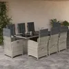 Image de vidaXL Ensemble à Manger de Jardin avec Coussins 9 pcs, Table et Chaises avec Dossier Réglable, Meubles d'Extérieur Patio 3212268