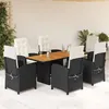 Image de vidaXL Ensemble à Manger de Jardin avec Coussins 7 pcs, Table et Chaises à Dossier Rabattable, Meubles d'Extérieur Patio 3212272