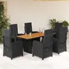 Image de vidaXL Ensemble à Manger de Jardin avec Coussins 7 pcs, Table et Chaises à Dossier Rabattable, Meubles d'Extérieur Patio 3212275