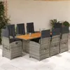 Image de vidaXL 9-delige Tuinset met kussens poly rattan grijs3212279