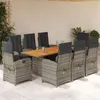Image de vidaXL 9-delige Tuinset met kussens poly rattan grijs3212280