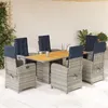 Image de vidaXL 7-delige Tuinset met kussens poly rattan beige3212281