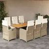 Image de vidaXL 9-delige Tuinset met kussens poly rattan beige3212282