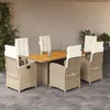 Image de vidaXL 7-delige Tuinset met kussens poly rattan gemengd beige3212284