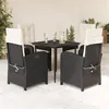 Image de vidaXL Ensemble à Manger de Jardin avec Coussins 5 pcs, Table et Chaises avec Dossier Réglable, Meubles d'Extérieur Patio 3212291