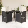 Image de vidaXL Ensemble à Manger de Jardin avec Coussins 5 pcs, Table et Chaises avec Dossier Réglable, Meubles d'Extérieur Patio 3212292