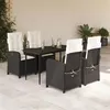 Image de vidaXL Ensemble à Manger de Jardin avec Coussins 5 pcs, Table et Chaises avec Dossier Réglable, Meubles d'Extérieur Patio 3212293