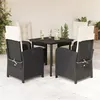 Image de vidaXL Ensemble à Manger de Jardin avec Coussins 5 pcs, Table et Chaises avec Dossier Réglable, Meubles d'Extérieur Patio 3212301