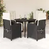 Image de vidaXL Ensemble à Manger de Jardin avec Coussins 5 pcs, Table et Chaises avec Dossier Réglable, Meubles d'Extérieur Patio 3212302