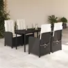 Image de vidaXL Ensemble à Manger de Jardin avec Coussins 5 pcs, Table et Chaises avec Dossier Réglable, Meubles d'Extérieur Patio 3212303