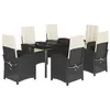 Image de vidaXL Ensemble à Manger de Jardin avec Coussins 7 pcs, Table et Chaises avec Dossier Réglable, Meubles d'Extérieur Patio 3212305