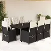 Image de vidaXL Ensemble à Manger de Jardin avec Coussins 9 pcs, Table et Chaises avec Dossier Réglable, Meubles d'Extérieur Patio 3212309