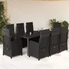 Image de vidaXL Ensemble à Manger de Jardin avec Coussins 9 pcs, Table et Chaises avec Dossier Réglable, Meubles d'Extérieur Patio 3212328