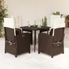 Image de vidaXL Ensemble à Manger de Jardin avec Coussins 5 pcs, Table et Chaises avec Dossier Réglable, Meubles d'Extérieur Patio 3212331