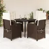 Image de vidaXL Ensemble à Manger de Jardin avec Coussins 5 pcs, Table et Chaises avec Dossier Réglable, Meubles d'Extérieur Patio 3212341
