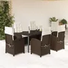 Image de vidaXL Ensemble à Manger de Jardin avec Coussins 7 pcs, Table et Chaises avec Dossier Réglable, Meubles d'Extérieur Patio 3212345